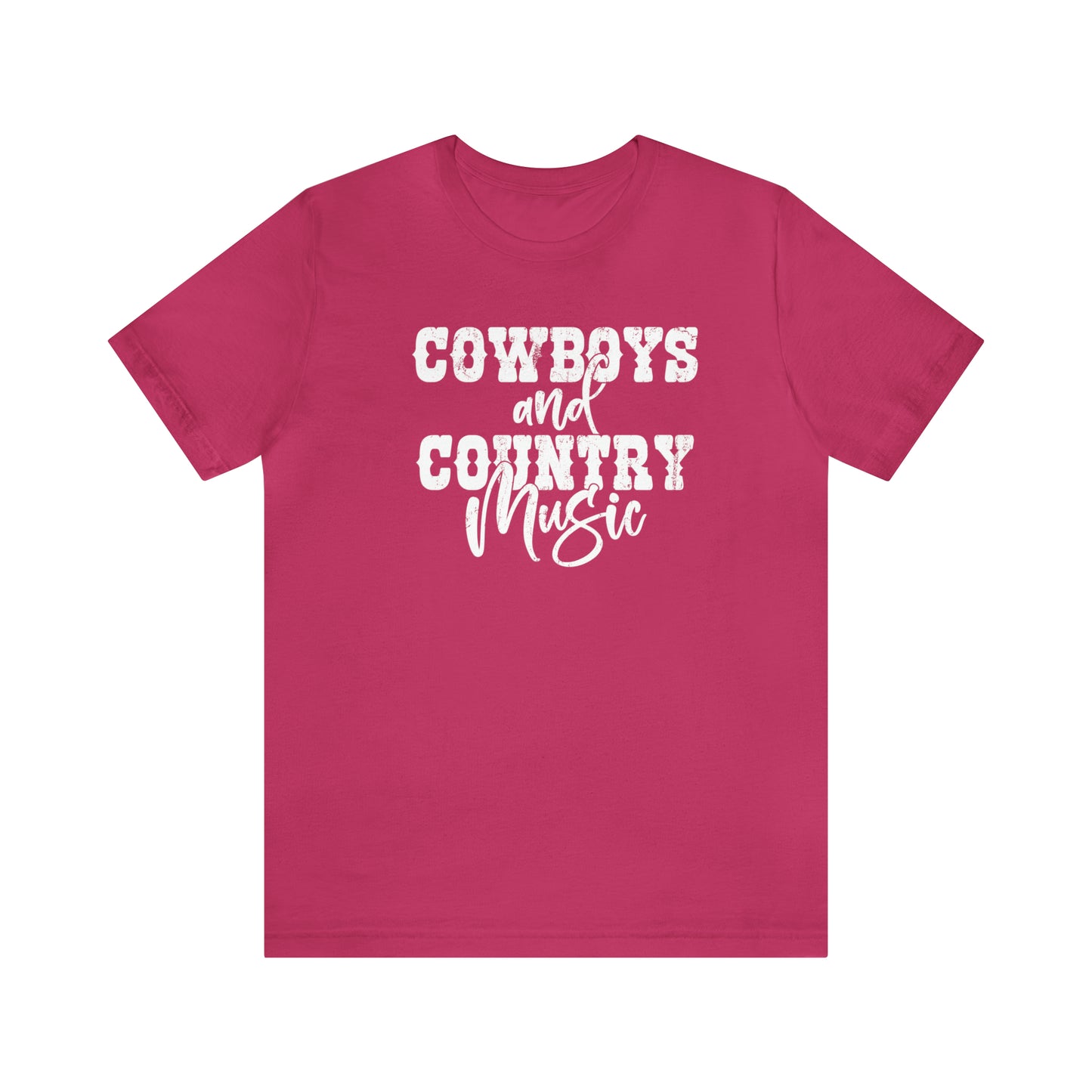 "cowboys and country music" t-shirt in the color berry