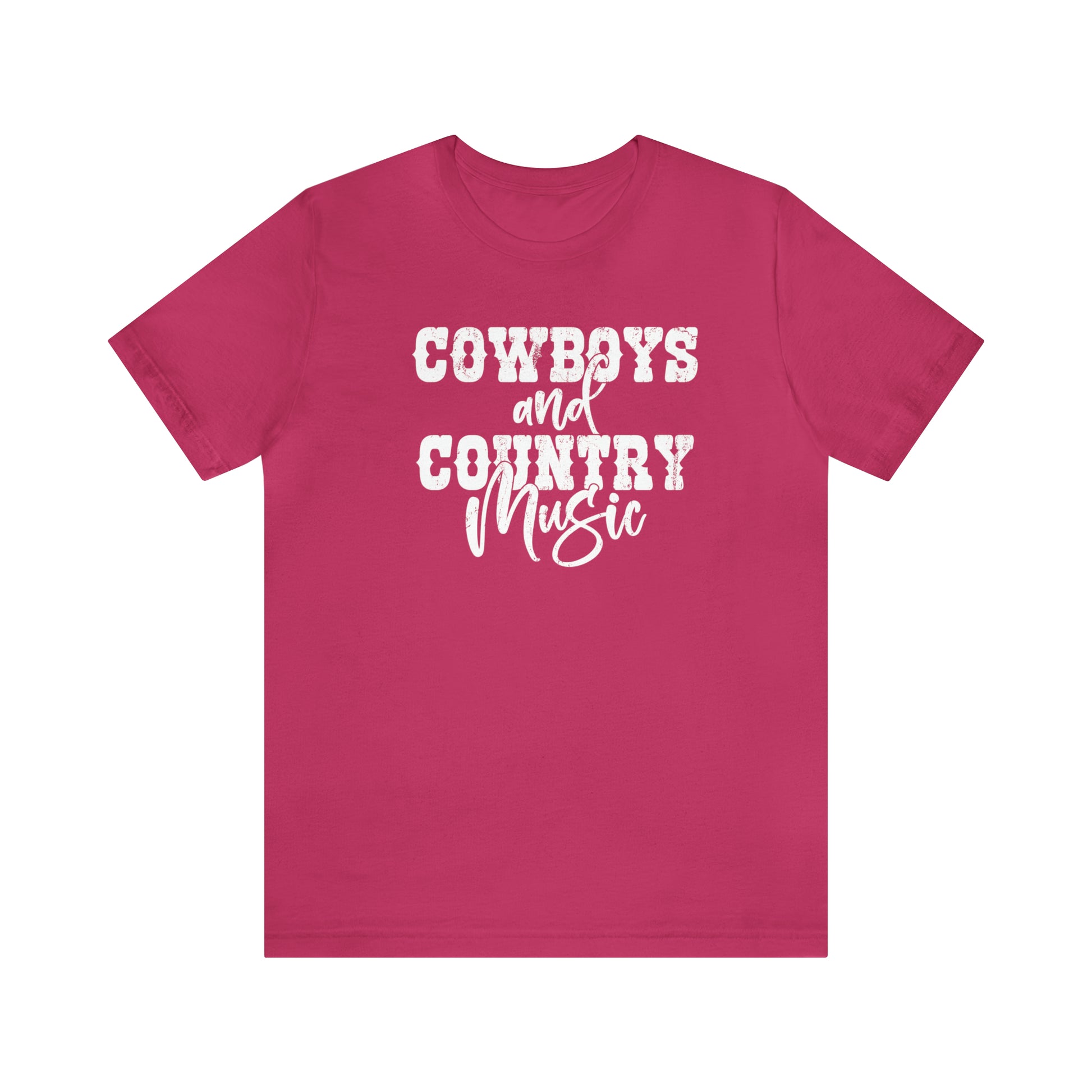 "cowboys and country music" t-shirt in the color berry