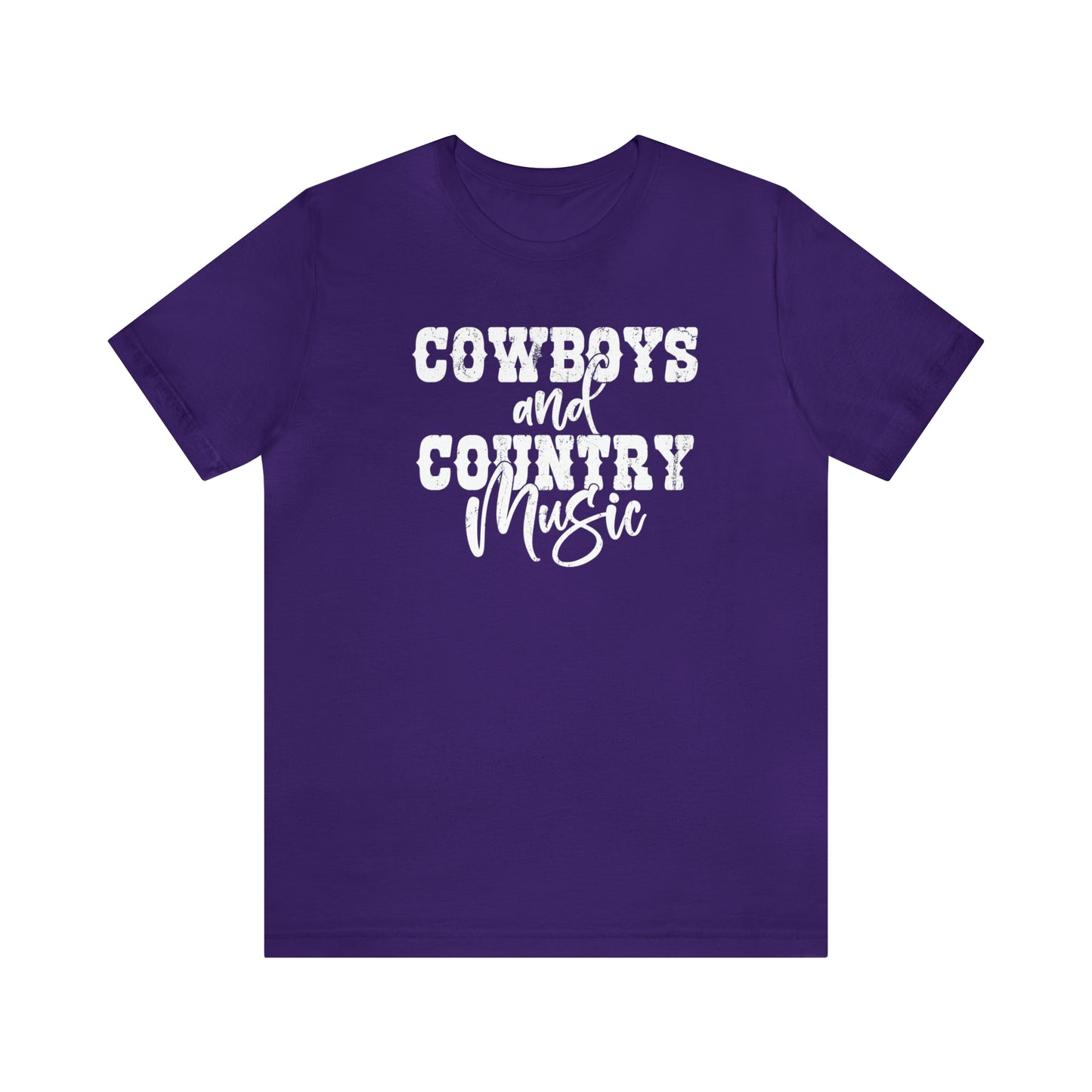 "cowboys and country music" t-shirt in the color team purple
