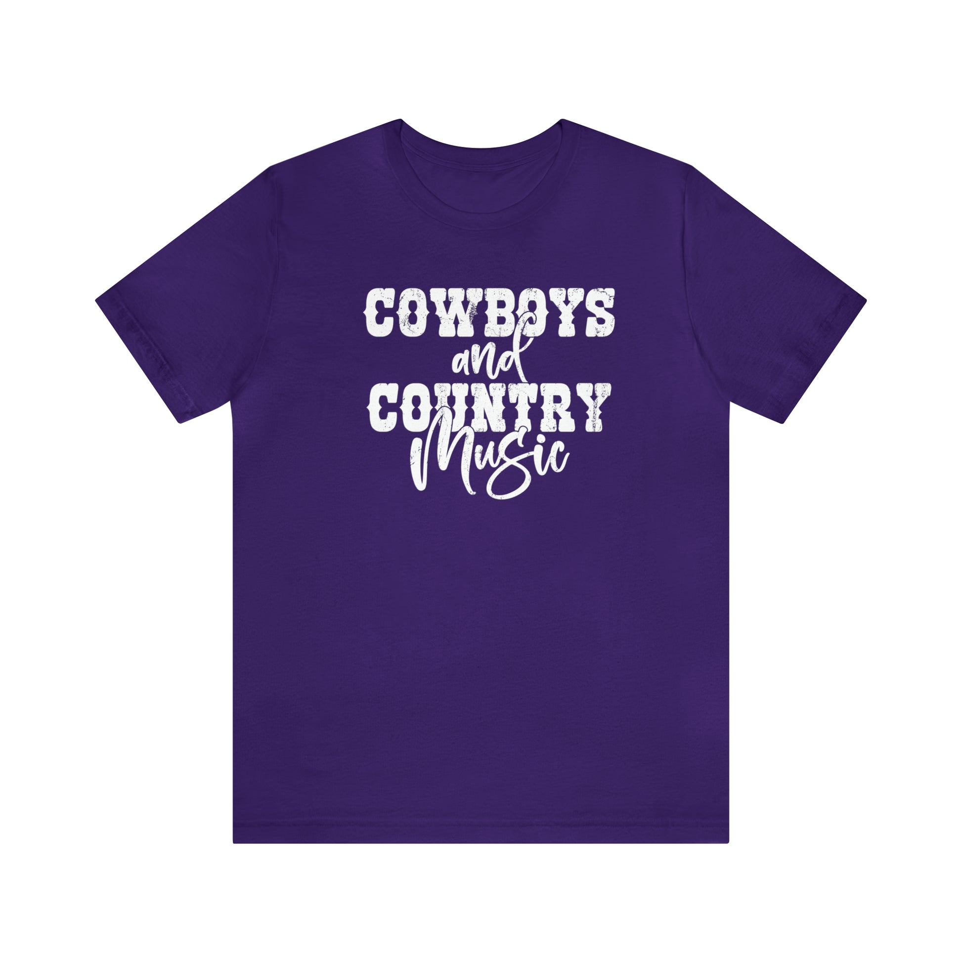 "cowboys and country music" t-shirt in the color team purple