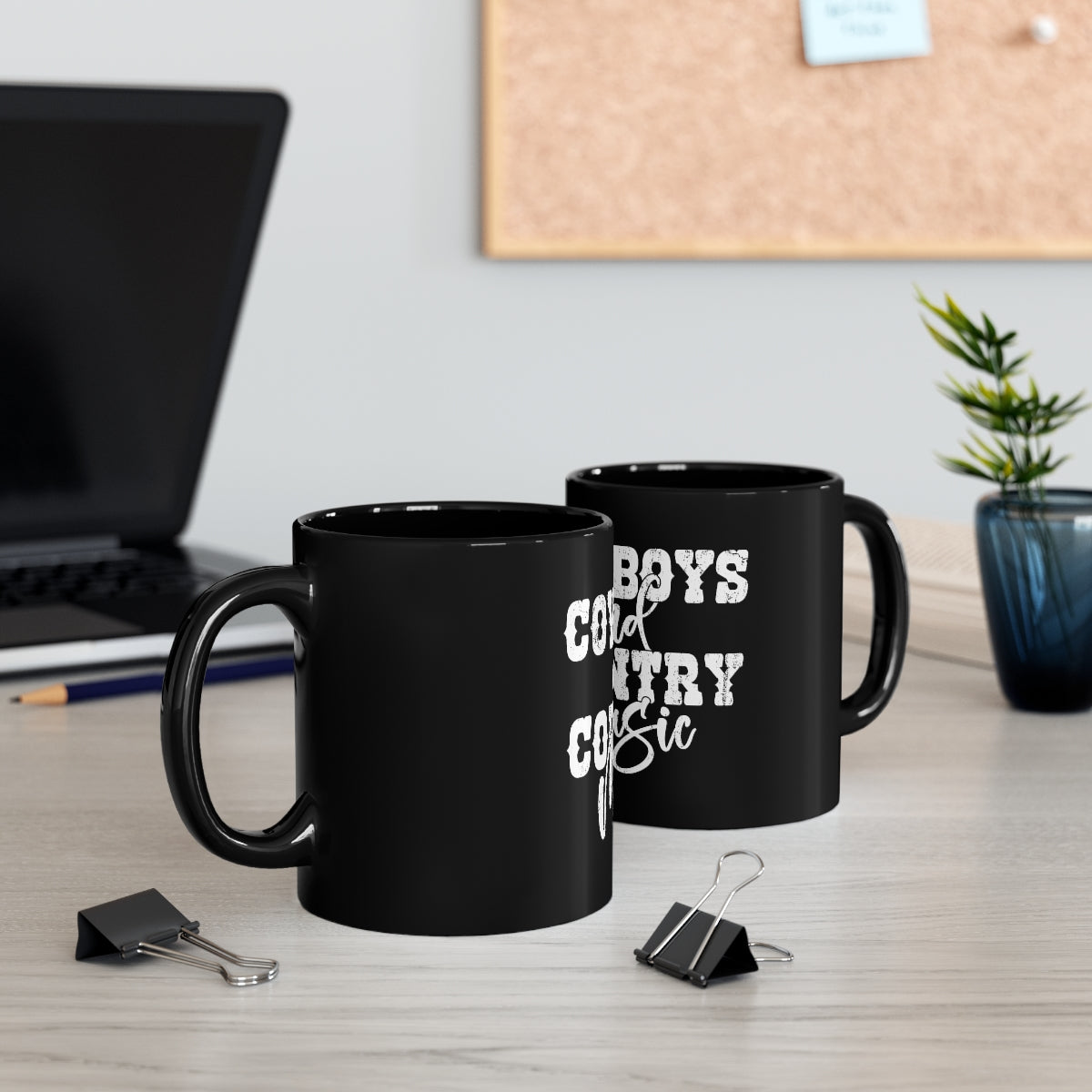 Cowboys and Country Music Black Mug