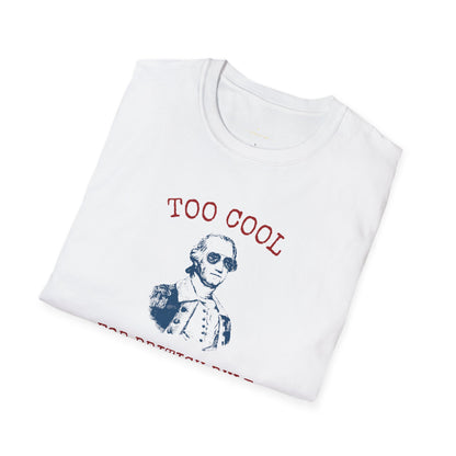 "too cool for British rule" t-shirt in white