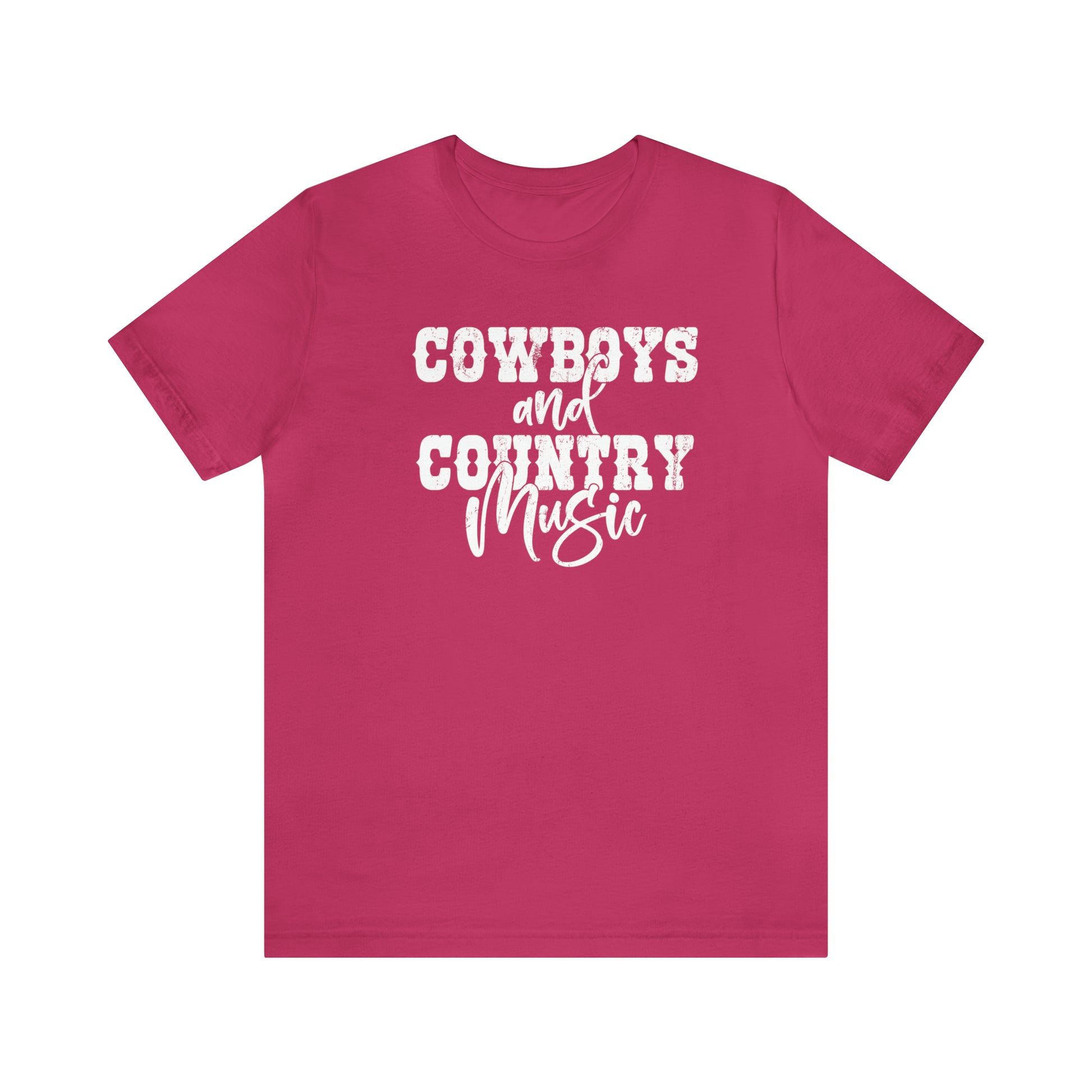  "cowboys and country music" t-shirt in the color berry