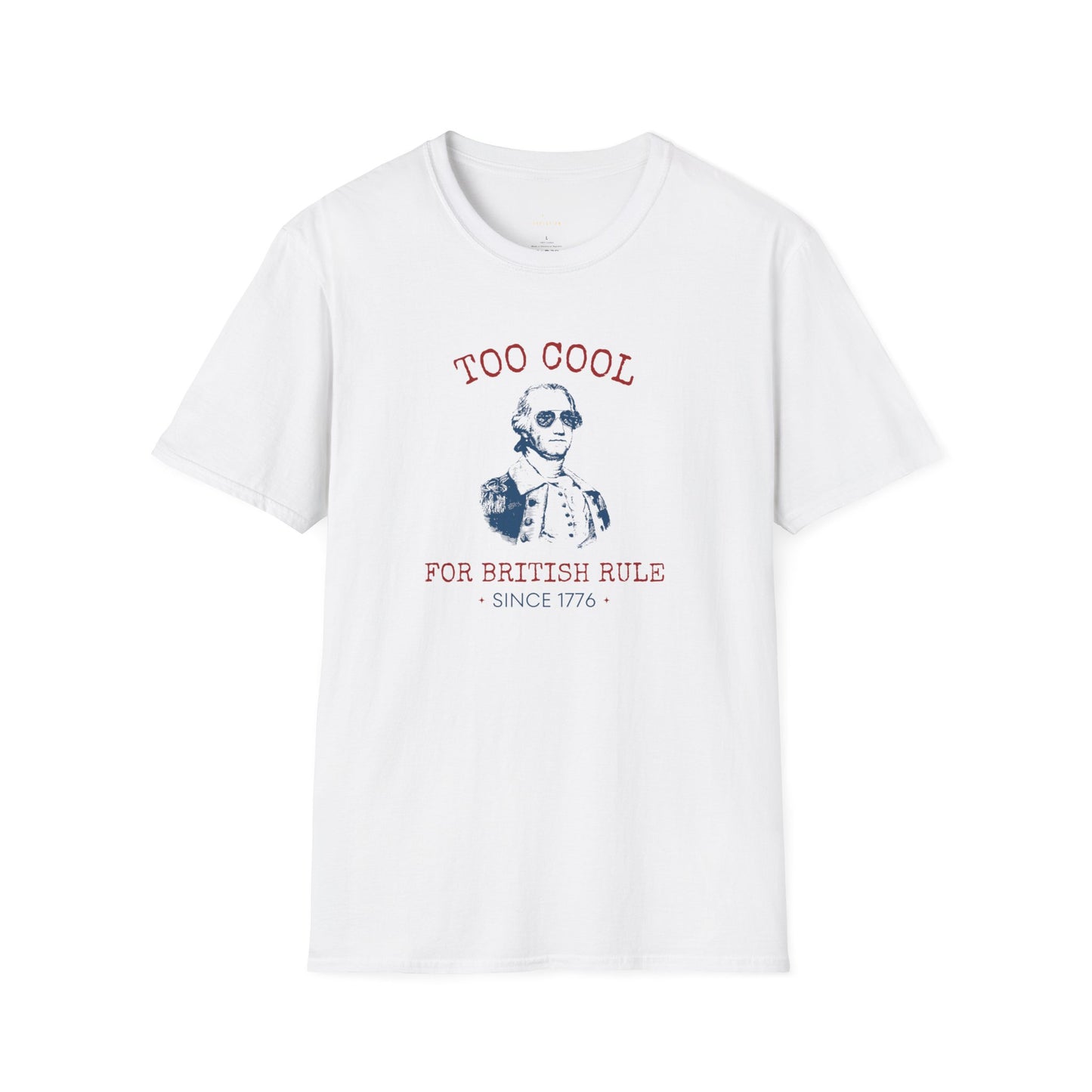 "too cool for British rule" t-shirt in white