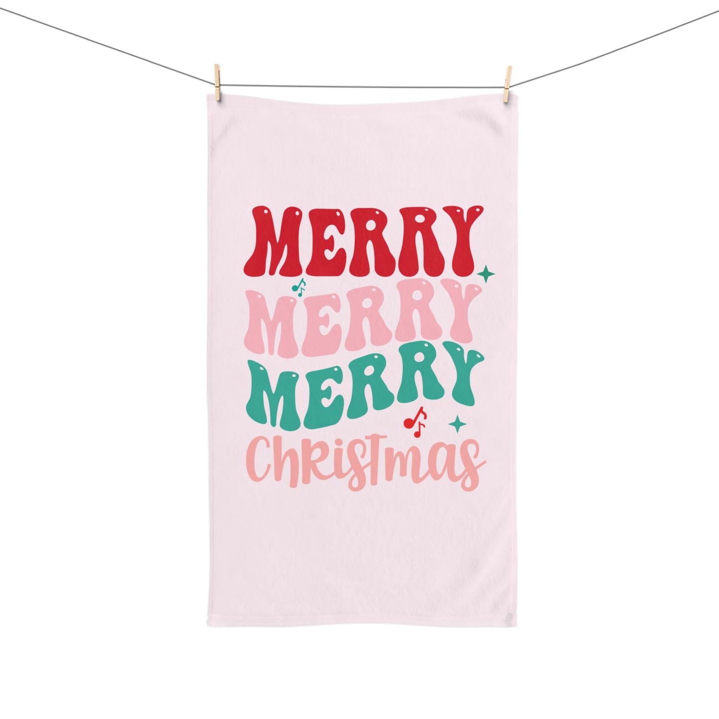 Merry Merry Merry Christmas Hand Towel