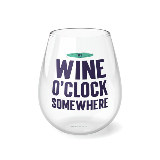 Wine O'Clock Somewhere Stemless Wine Glass, 11.75oz