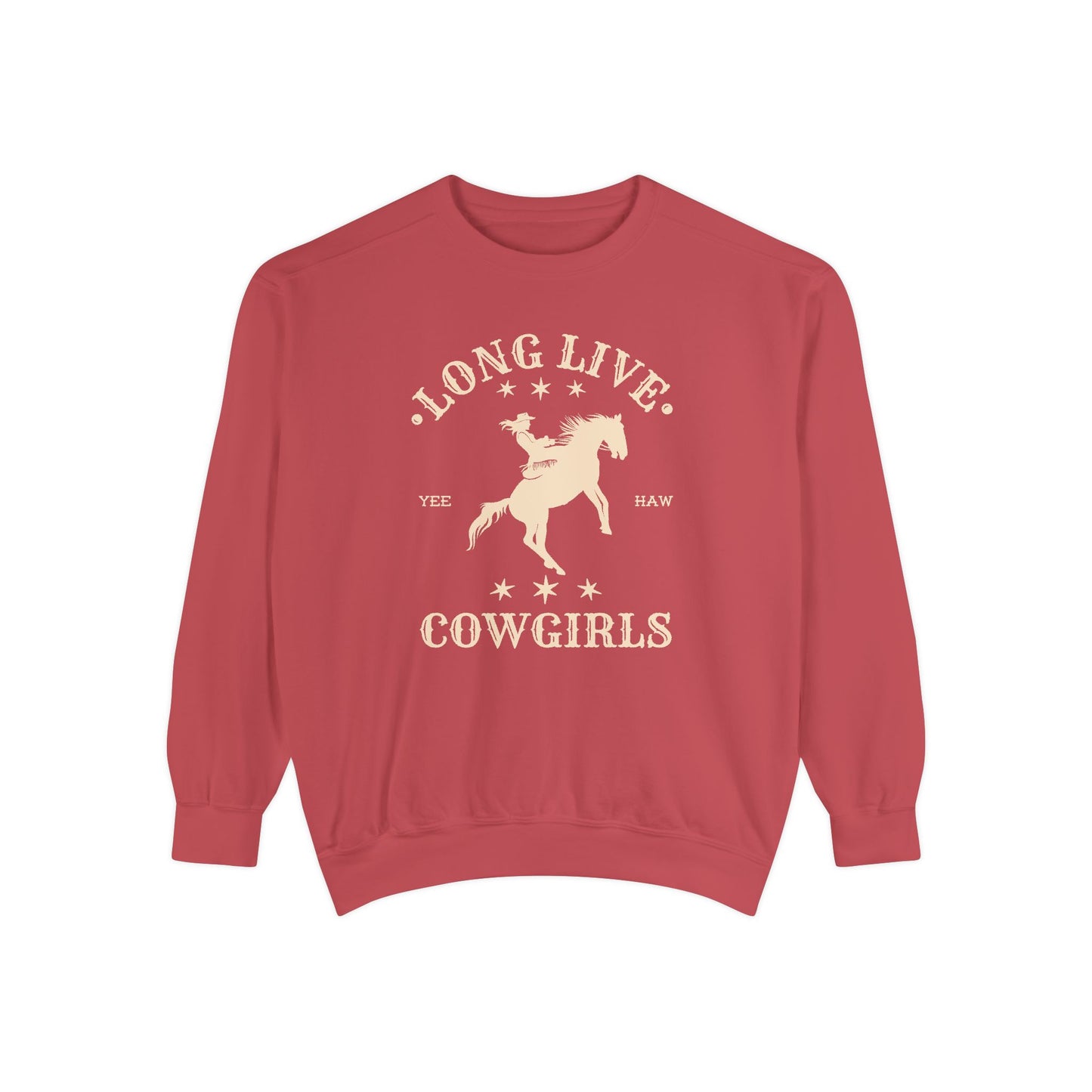 Long Live Cowgirls Sweatshirt in crimson