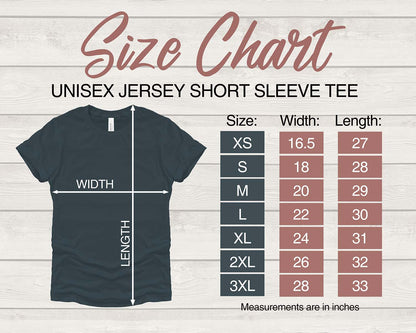 size chart for t-shirts