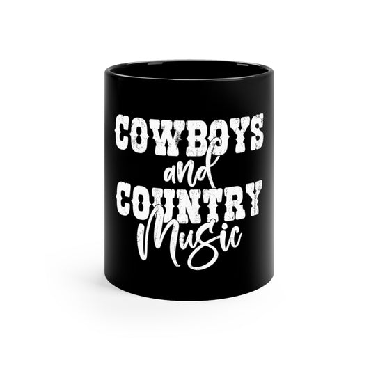 Cowboys and Country Music Black Mug