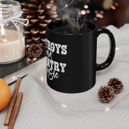 Cowboys and Country Music Black Mug